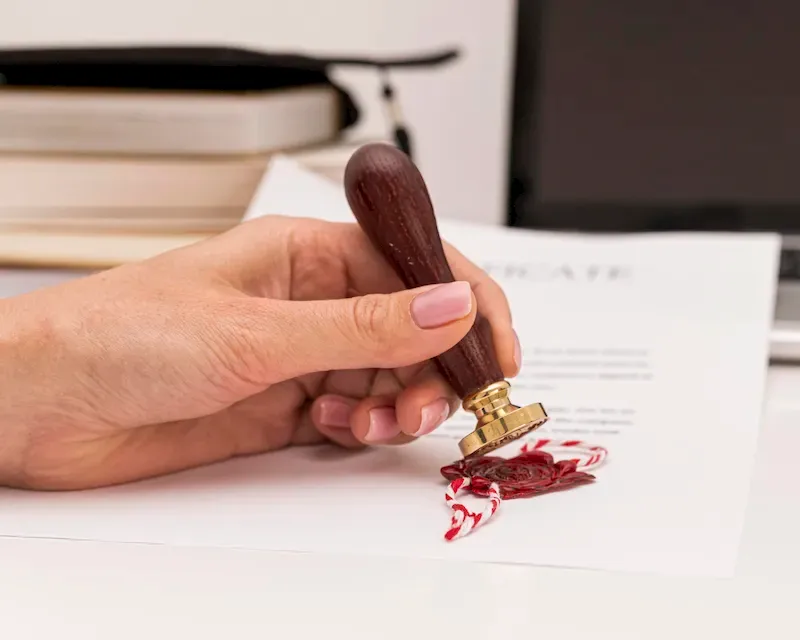 Notary signing property documents